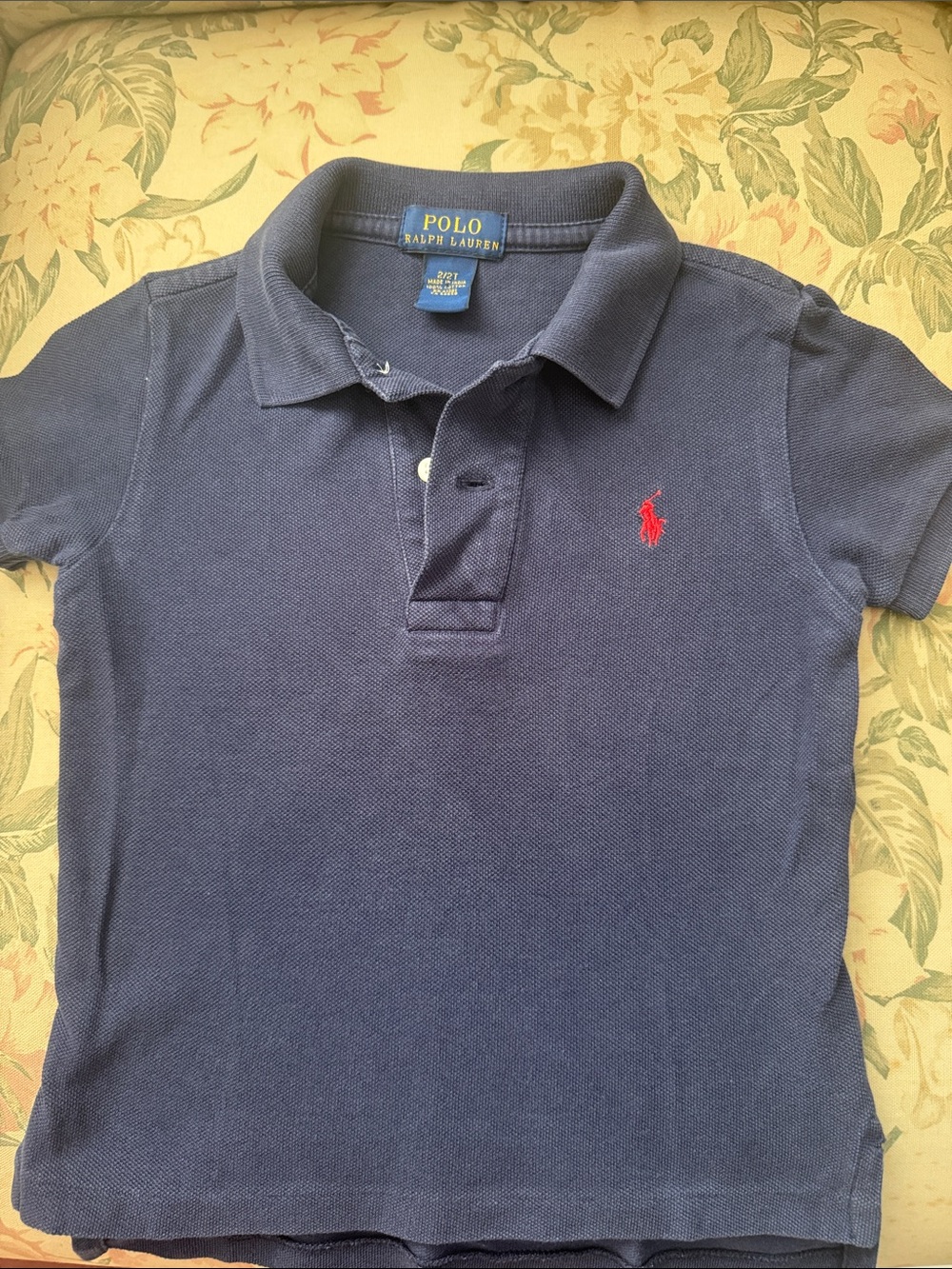 Polo by Ralph Lauren Boys Navy Blue Polo with Red Pony Logo